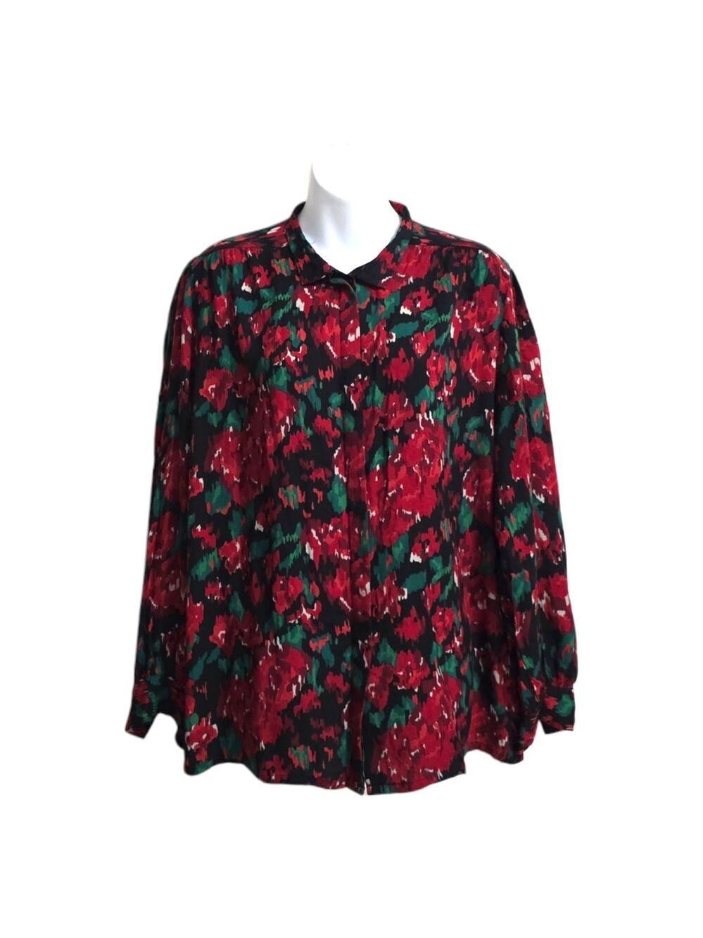 Pendleton Vintage 80s Country Sophisticates Floral Button Down Blouse Sz 16W